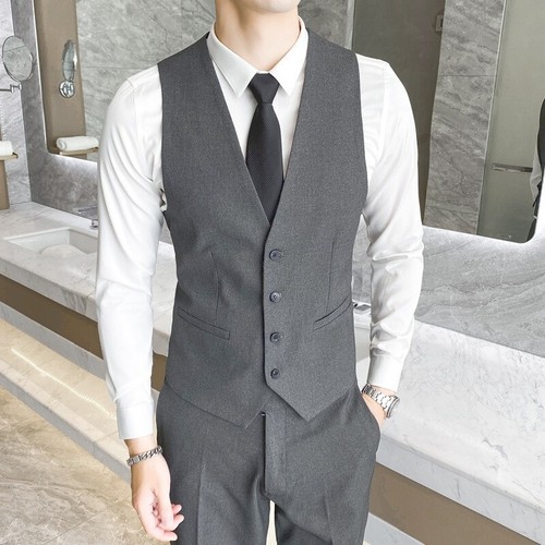 Men Suit Vest Business Formal Dress 