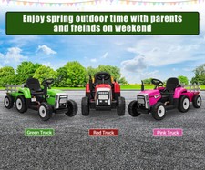 Kids Ride On Tractor w/Trailer 12V Battery Powered Electric Vehicle Toys Remote