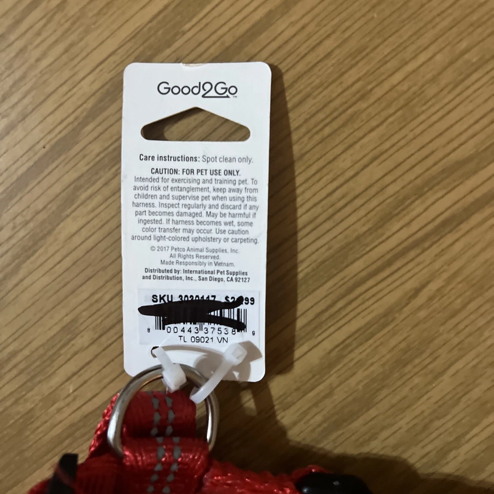 Dog Harness And 4 Ft Lead Red reflective Medium