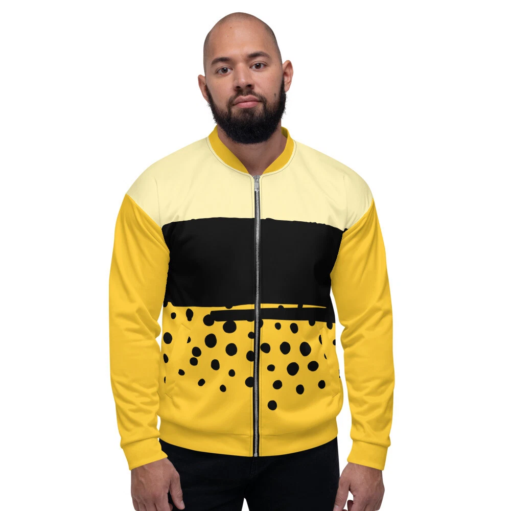 Unisex Yellow And Black Bomber Jacket