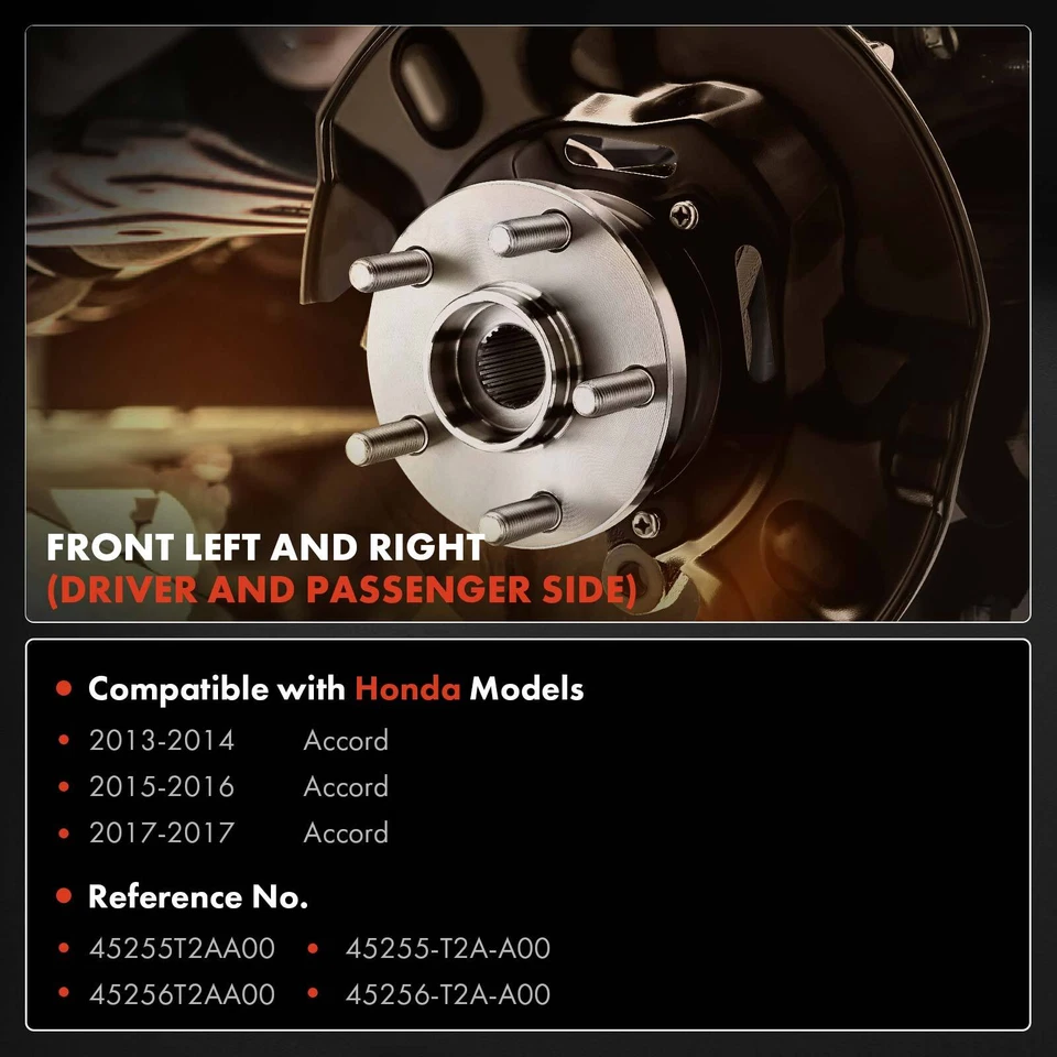 Protector antipolvo de freno delantero del lado del conductor y del pasajero 2 piezas para Honda Accord 2013-2017 Foto 2 de 4