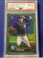 Dustin Fowler - 2016 Bowman Chrome Green Refractor   PSA 10   #67/99  
