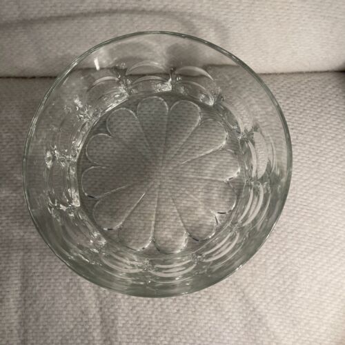 Vtg Duralex Saint Gobain Thumbprint Clear Glass Salad Serving Bowl France 10" - Picture 2 of 7