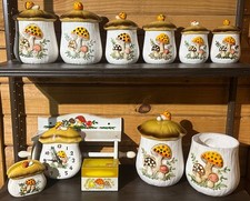 Vintage Sears Roebuck Merry Mushroom Kitchen 12-piece Set Japan As Is 1976 1978