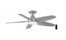 Hampton Bay Ceva 44" Indoor/Outdoor Brushed Nickel Ceiling Fan w/Light & Remote