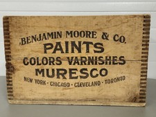 Benjamin Moore & Co. Wooden Paint Crate Box Finger Joints
