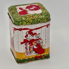 Vintage Jasco Christmas Mice Metal Tin Wicks ‘N Tins