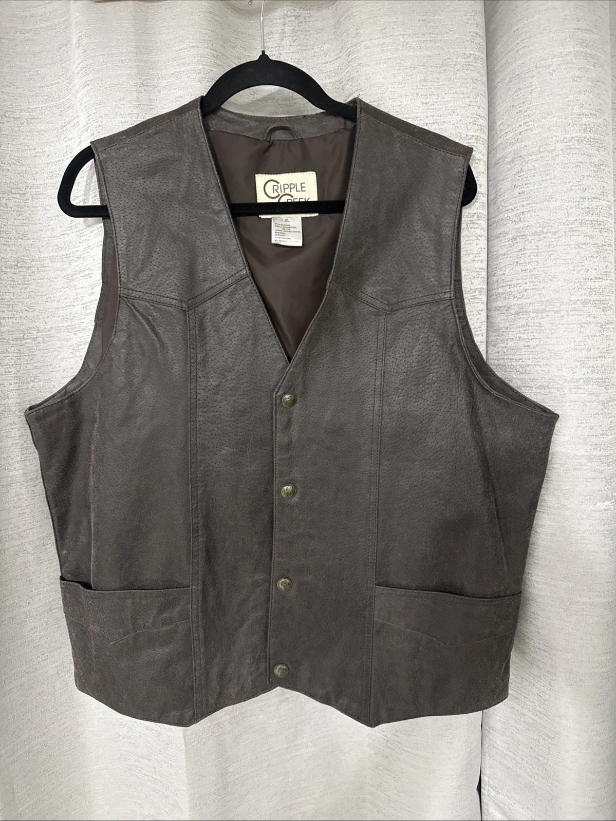 Cripple Creek Leather Vest Men XL Brown Western Cowboy Button Genuine Leather
Opens in a new window
