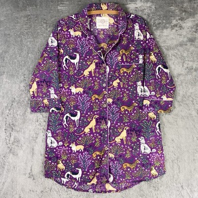 PRINTFRESH Must Love Dogs Sleepshirt Womens Size Small Amethyst Organic Cotton