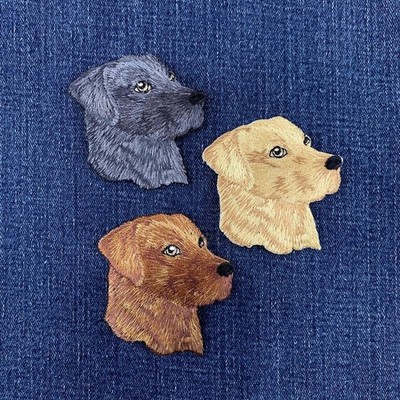 3-Pack Labrador Retriever Applique Patch Set Embroidered Lab Dog Badges Iron On