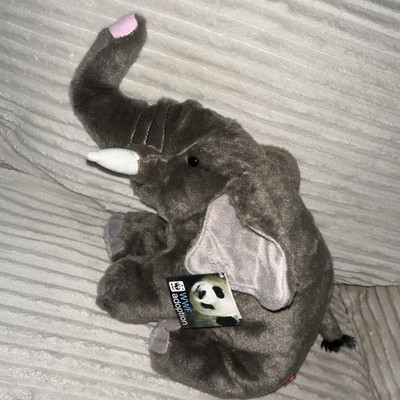 Wild Republic Gray Elephant plush 15'' Stuffed Animal WWF adoption New With Tags