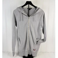 Made in USA Mens Zip Hoodie Large Gray 100% Cotton Minimalist by The Same Guy®