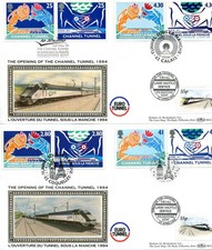 1994 Channel Tunnel Lorry Shuttle Benham Silk LE PAIR f.d.c. BLCS94 SHS and COA