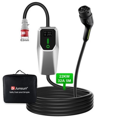 5m Mobile Wallbox Unite 22kW Typ-2 Ladeanschluss 32A Ladestation Elektroauto CEE