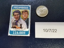 Magnus Carlsen Bobby Fischer Chess Grand Master 2018 Mocambique Perforated Stamp