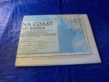 National Geographic Map of China Coast & Korea October 1953