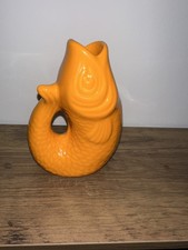 MINIATURE ORANGE Fish GLUGGLE JUG - New.  Gift Company 