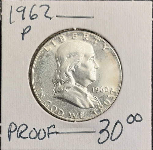1962 (P) Franklin Half Dollar Gem Proof 90% Silver, Proof
