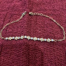 VNTG Avon Flower Anklet.  Adjustable 10.5  Ch...