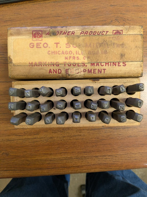 Geo. T. Schmidt Inc. Hi-Duty Letters & Figures 1/8'' size Box Marking Tool Old