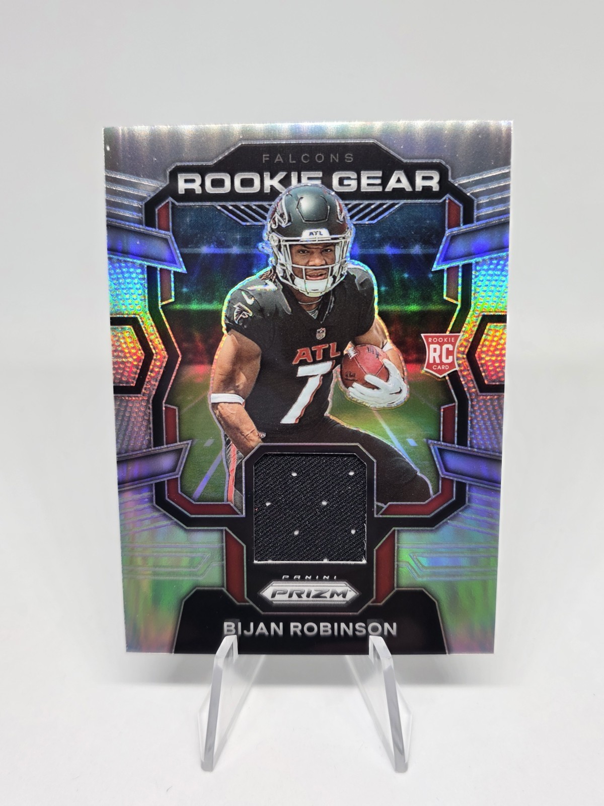 2023 Panini Silver Prizm Rookie Gear #RG-BR Bijan Robinson Rookie Jersey Atlanta