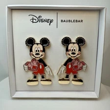 Disney Baublebar Mickey Mouse Kiss Love Valentine’s Day Earrings New in Box NIB