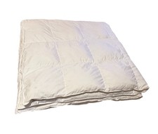 Puredown Full/Queen Down Comforter Chambered White Luxury Bedding 75 Down Light