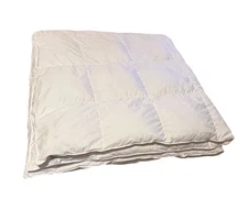Puredown Full/Queen Down Comforter Chambered White Luxury Bedding 75 Down Light