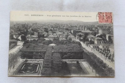 Cpa 1907, Asnières, vue générale sur les jardins de la mairie, Hauts de Seine 92 - Photo 1/2