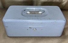 Vintage Lit-Ning Metal Cash Box with Handle Made in USA No Key