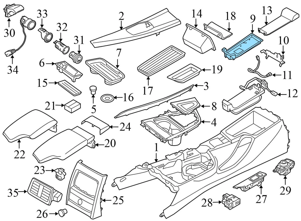 BMW 340I 2016-2018 - Soporte para teléfono con consola central/operador 9207339 Foto 3 de 4