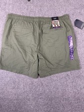 Gap Pull On Shorts Men Size 2XL 40X7 Green Elastic Waist Drawstring Cotton NWT