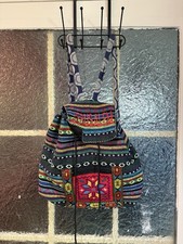 Multicolor Tribal Ethnic Crossbody Striped Boho Bag Backpack Roomy