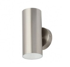 Zinc Melo Up/Down Outdoor Wall Light Brushed Stainless Steel IP44 3w 4000k