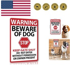 Beware of Dog Signs for Fence,Warning Tin Sign Beware of Dog,Do Not Enter,Hom...