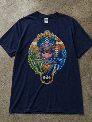 MODELO TIKI GRAPHIC TEE XL NAVY PSYCHEDELIC FESTIVAL BEER SHIRT