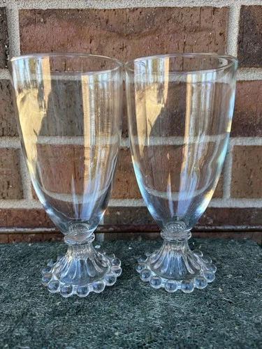 2 VTG MCM Water Goblets Anchor Hocking Berwick Boopie Juice Glass 8oz Tea Drink