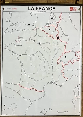 🌏 Ancienne carte scolaire MDI, 1991 - France, Europe cartes vierges - Photo 1/4
