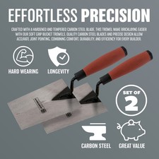 2 X 6" BUCKET TROWEL HANDLE SOFT GRIP BRICK JOINER PLASTERING BRICKLAYING TOOL