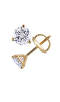 Diamond Stud Earrings (1/3 ct. t.w.) in 14K Yellow Gold New W/Tag Screw 3 Prong