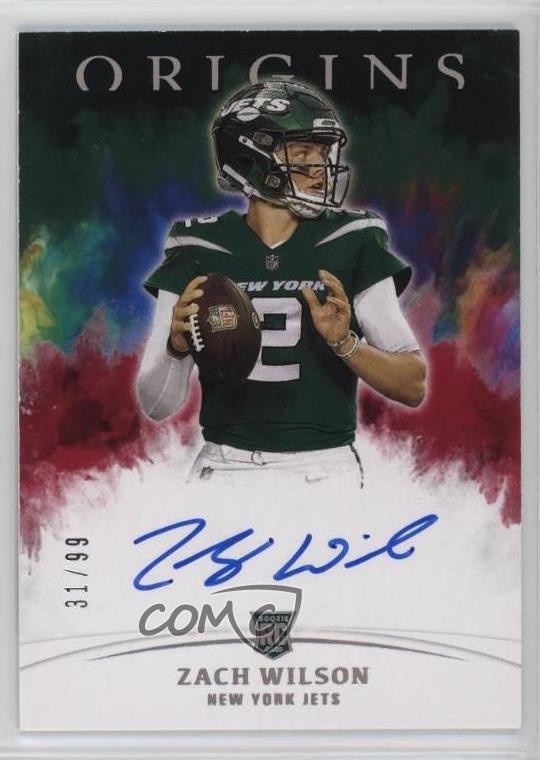 2021 Panini Origins Rookie Auto Red 31/99 Zach Wilson #RA-ZW Auto RC 06mc
