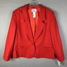 Vintage Pendleton Women  s Blazer Size 16W One Button Virgin Wool Made USA Red