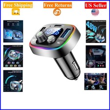 USB C Bluetooth 5.4 Car Adapter FM Transmitter 48W Fast Charging for Vehicles
