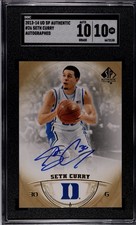 2013-14 SP AUTHENTIC Autograph on Card SETH CURRY DUKE SGC 10 🔥💎