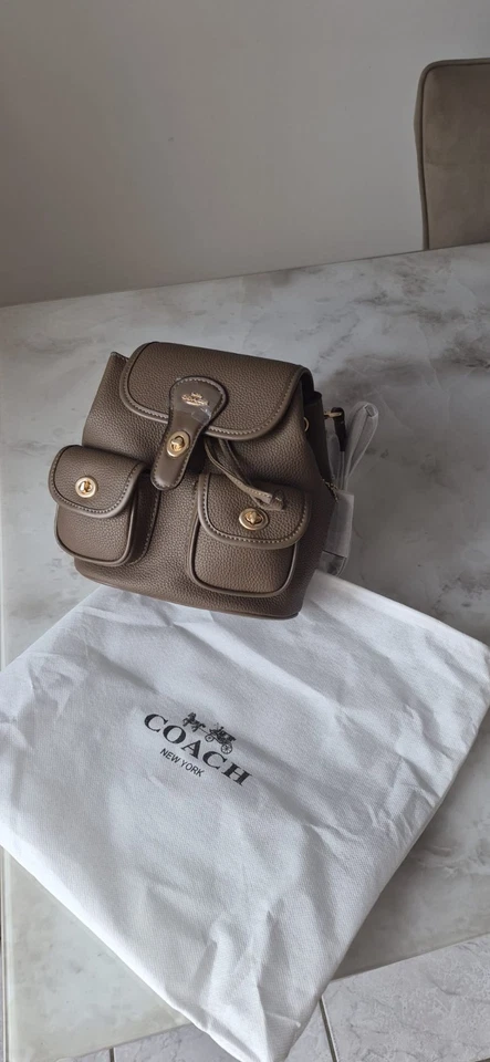 sac a dos coach en cuir marron - Photo 1/1