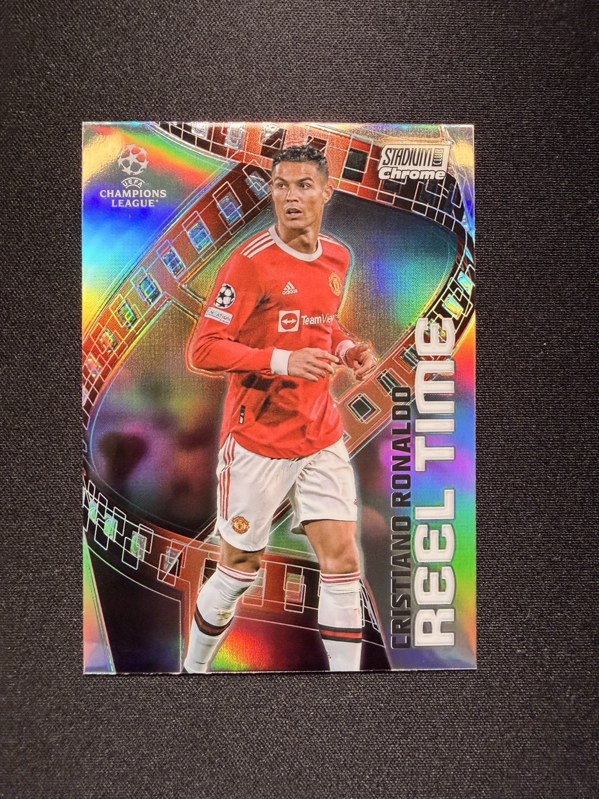 2022 Topps Stadium Club Chrome Cristiano Ronaldo Reel Time RT-CR Man Utd view 1