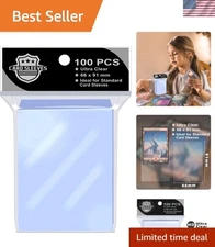 High-Quality 100 Count Transparent Card Protectors for Gaming & Collecting