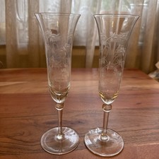 2 Vintage Leonardo Lily of the Valley Champagnergläser Sektgläser H 21.5 D 6