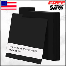 Vinyl Record Dividers Plastic LP Album Organizers W/ Tabs 12.4"x13.4" Black 20PC