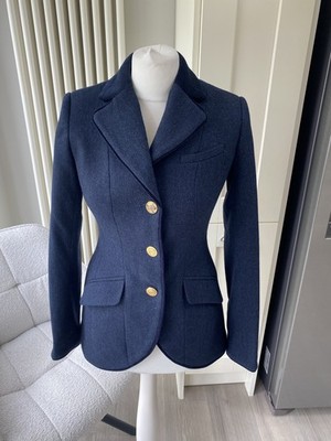 JOULES PARADE NAVY BLUE WOOL BLAZER JACKET SIZE UK 8 EQUESTRIAN PARADE